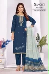Vedika Vol 1 By Sangeet Roman Silk Kurti With Bottom Dupatta 